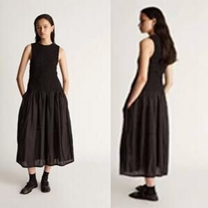 NWT Lee Mathews Mae Crew Neck Sleeveless Midi Dress Women's Black Size: S